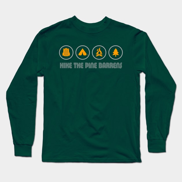 Hike The Pine Barrens New Jersey Long Sleeve T-Shirt by esskay1000